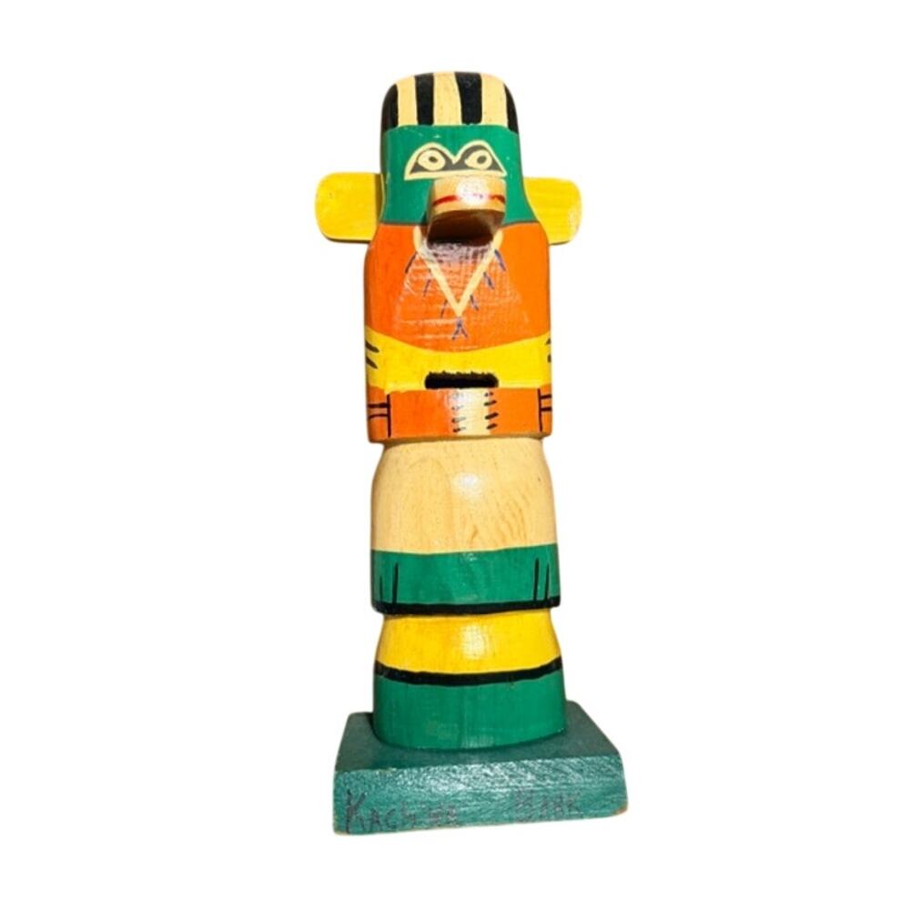 VINTAGE TOTEM POLE DOLL WOODEN TOURIST NATIVE AMERICAN BANK  1940- 1950s
